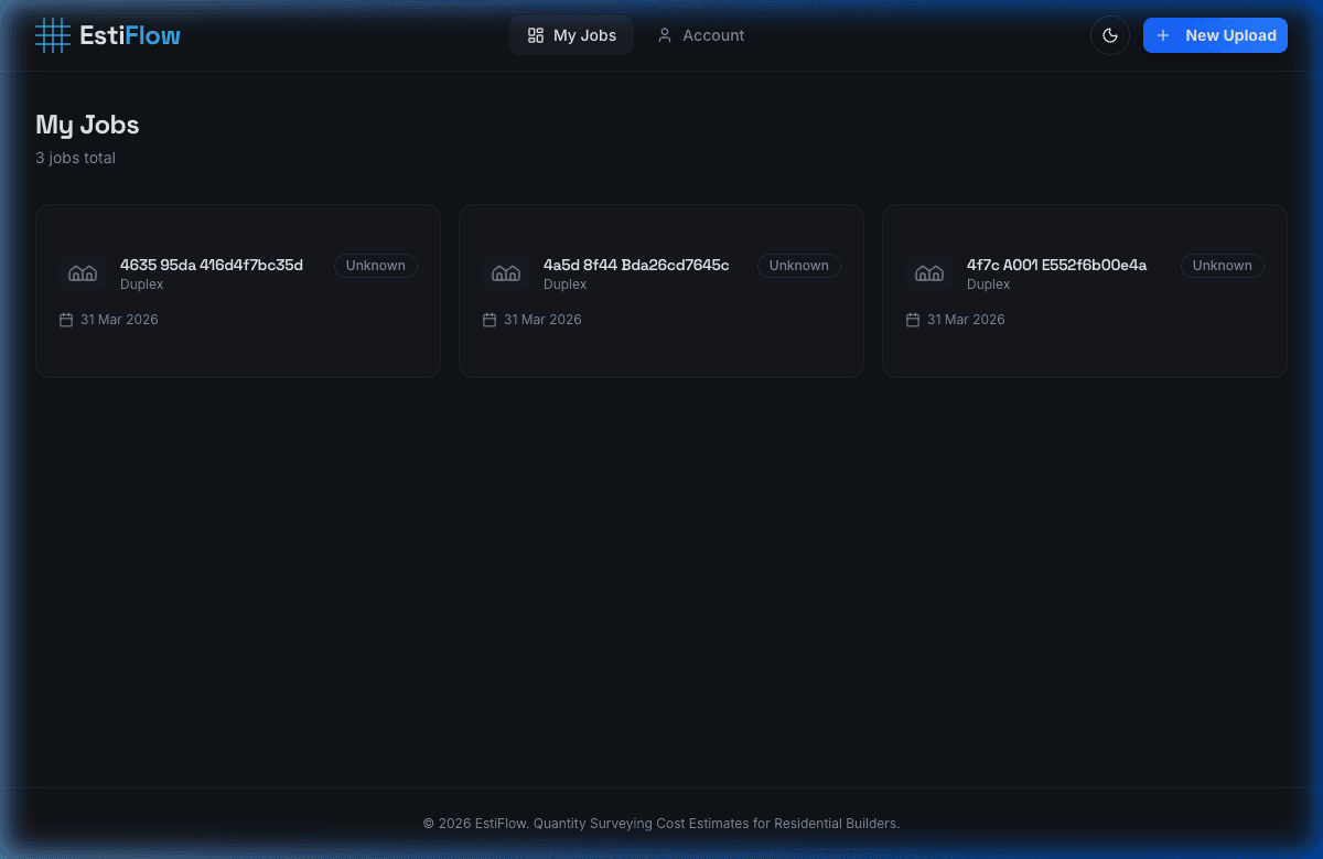 Interactive estimate dashboard with live editing